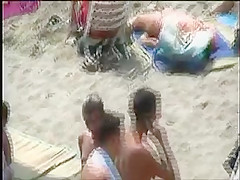 Sexy Beach girl in a thong