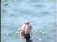 Sexy Beach girl in a thong