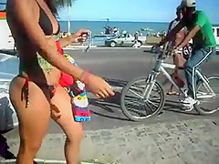 Filming a Brazilian Girl in Porto Seguro Beach.