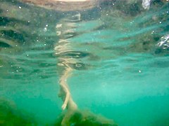 naked woman underwater