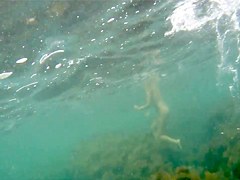 naked woman underwater