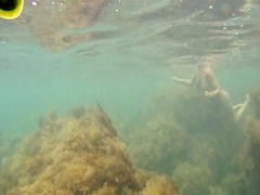 naked woman underwater