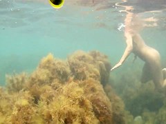 naked woman underwater