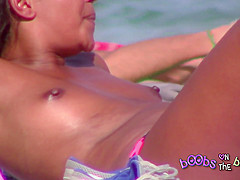 Small Black Tits on the Topless Beach