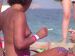 Small Black Tits on the Topless Beach