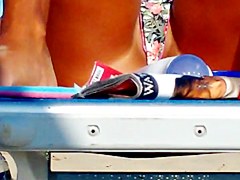 Hot girl spreads her legs in front of me at the beach