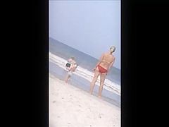 candid hot milf beach spy, tit slip, nice show