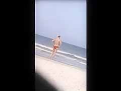 candid hot milf beach spy, tit slip, nice show