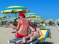 Ass massage on the beach