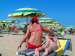 Ass massage on the beach