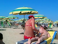 Ass massage on the beach