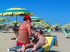 Ass massage on the beach
