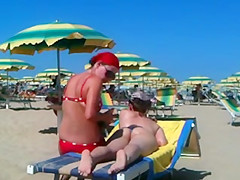 Ass massage on the beach