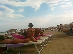Perfect tan ass on the beach