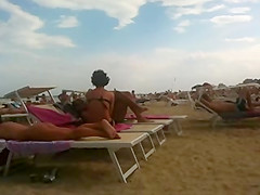 Perfect tan ass on the beach