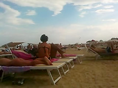 Perfect tan ass on the beach