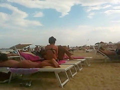 Perfect tan ass on the beach