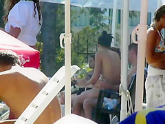 Swimming pool - topless girl