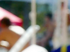 Swimming pool - topless girl