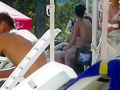 Swimming pool - topless girl