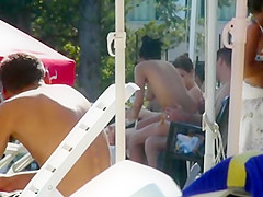 Swimming pool - topless girl