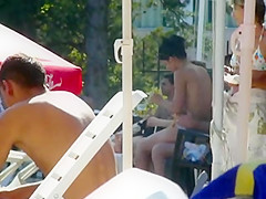 Swimming pool - topless girl