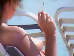Horny tits - beach voyeur