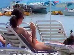 Horny tits - beach voyeur