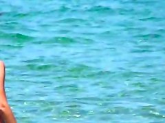 incredible blond topless and pussy ibiza beach