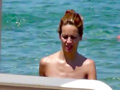 incredible blond topless and pussy ibiza beach