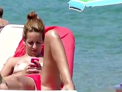 incredible blond topless and pussy ibiza beach