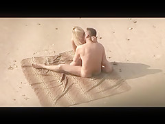 Voyeur on public beach. Hot young couple sex1