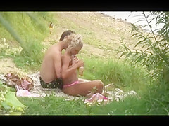Voyeur on beach. Amazing Blondie Fucks with her boyfriend