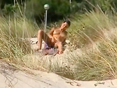 Nude Beach - hot teen caught masturbating by hidden voyeur