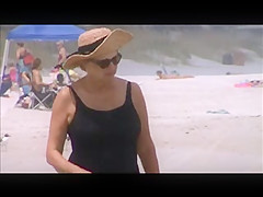 great mature jiggly tits beach stroll 37