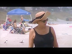 great mature jiggly tits beach stroll 37