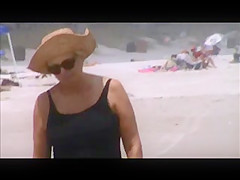 great mature jiggly tits beach stroll 37