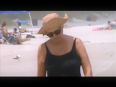 great mature jiggly tits beach stroll 37