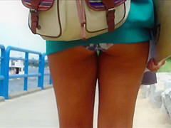 Candid Beach Bikini Butt Ass West Michigan Booty Skateboard