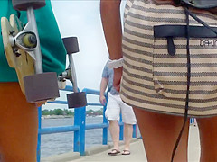 Candid Beach Bikini Butt Ass West Michigan Booty Skateboard