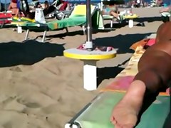 Thick ass milf on the beach