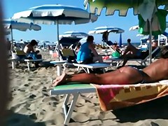 Thick ass milf on the beach