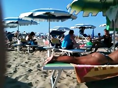 Thick ass milf on the beach