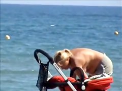 Topless beach, big tits