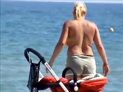 Topless beach, big tits