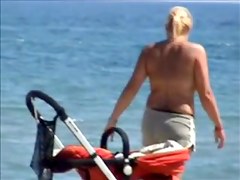 Topless beach, big tits