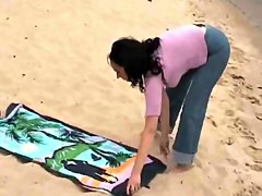 She strips on nude beach