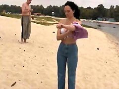 She strips on nude beach