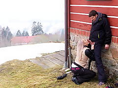 Cayla Lyons & Kristof Cale in Passionate couple outdoor snow sex - DaneJones