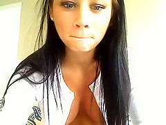 Brunette Flashing Her Big Boobs